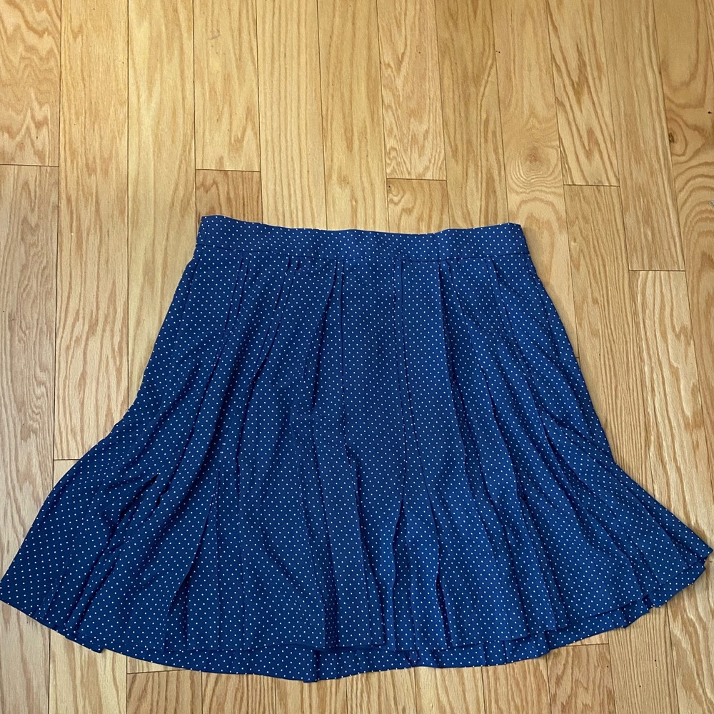 Blue J. Crew Pleated Skirt with White Dots New w/Tags